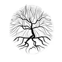 minimalistic hammock between two willow trees with a person in it tattoo design idea