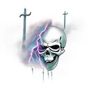Grim Reaper in thunder storm  tattoo design idea