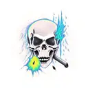 Grim Reaper in thunder storm  tattoo design idea