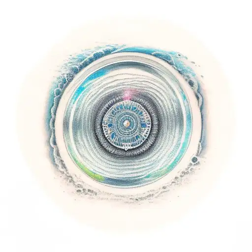 river flowing into an enso tattoo design idea