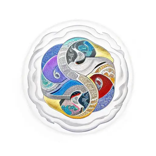 river flow yin yang enso tattoo design idea
