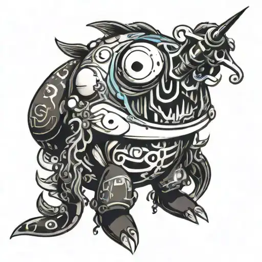 black and white haces sito Pikmin a tattoo design idea