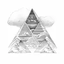 pyramids and ocean tattoo design idea