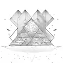 pyramids and ocean tattoo design idea