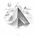 pyramids and ocean tattoo design idea