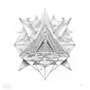 pyramids and ocean tattoo design idea