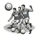 Illustrate a scene from a memorable Ipswich Town FC match in a detailed dotwork style tattoo design idea