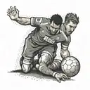 Illustrate a scene from a memorable Ipswich Town FC match in a detailed dotwork style tattoo design idea