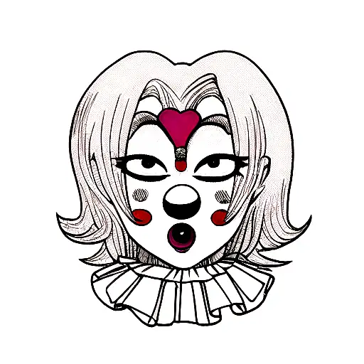 women clown faces tattoo design idea