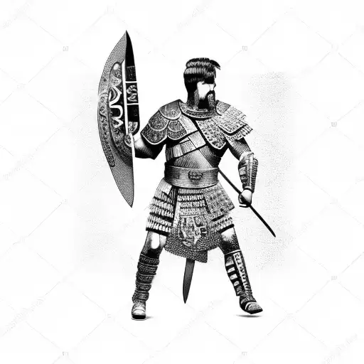 Roman warrior tattoo design idea