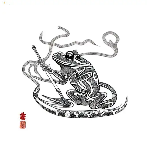 ninja frog  tattoo design idea