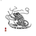 ninja frog  tattoo design idea