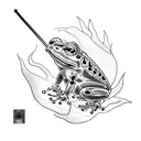 ninja frog  tattoo design idea