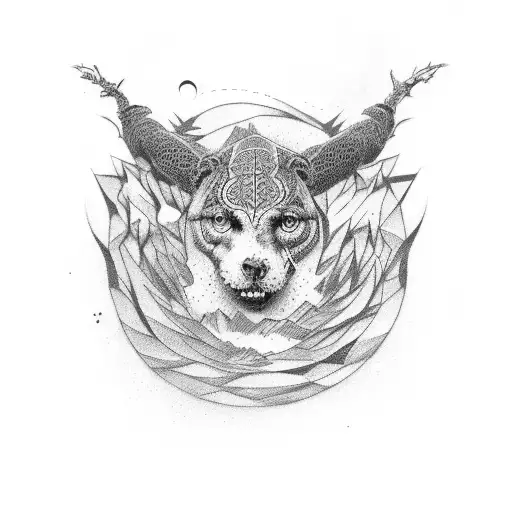  Kompass Rabe tattoo design idea