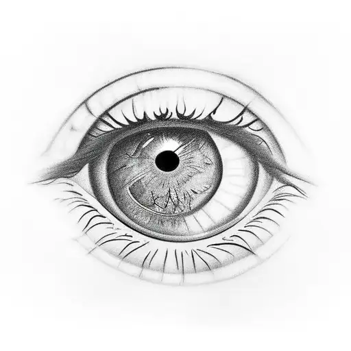 eye with a pencil drawing it tattoo design idea