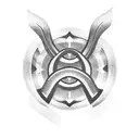 trademark line and 4 dots on the side of a 1957 Buick century  tattoo design idea