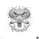 trademark line and 4 dots on the side of a 1957 Buick century  tattoo design idea