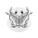 trademark line and 4 dots on the side of a 1957 Buick century  tattoo design idea