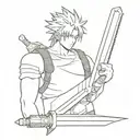final fantasy 7 cloud's buster sword tattoo design idea