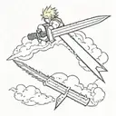 final fantasy 7 cloud's buster sword tattoo design idea