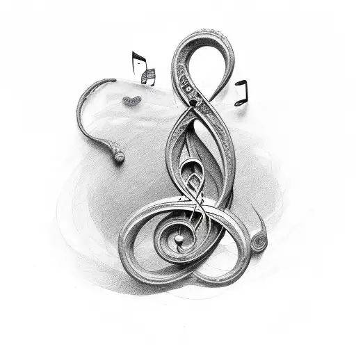 bass clef theatre tattoo design idea