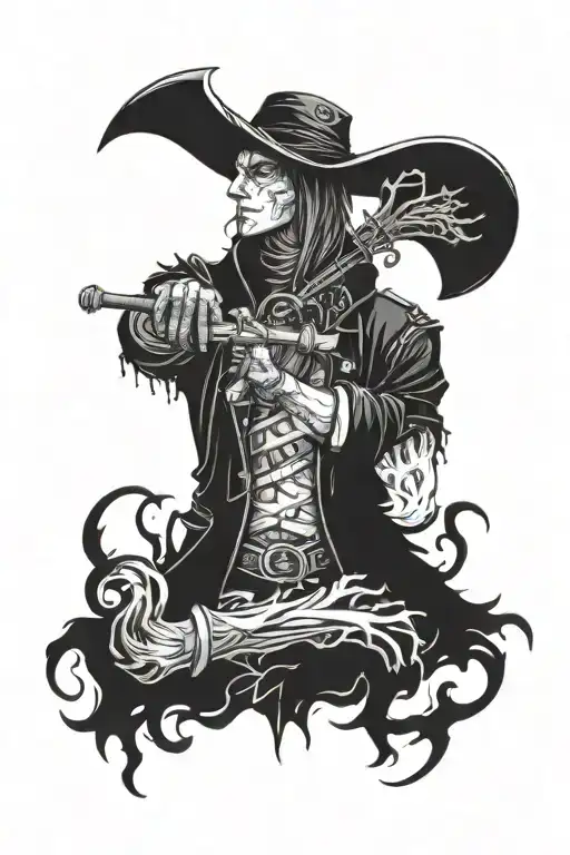 a Bloodborne style tattoo tattoo design idea
