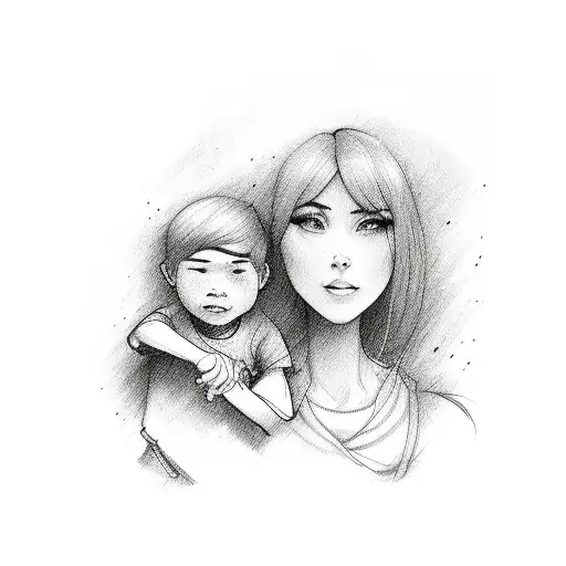 Mom AND son tattoo design idea