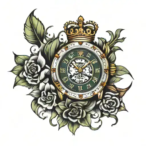 rolex logo tattoo design idea