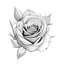 broken Time clock with roses  tattoo design idea