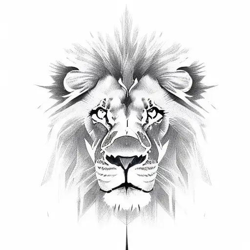 roulette lion  tattoo design idea