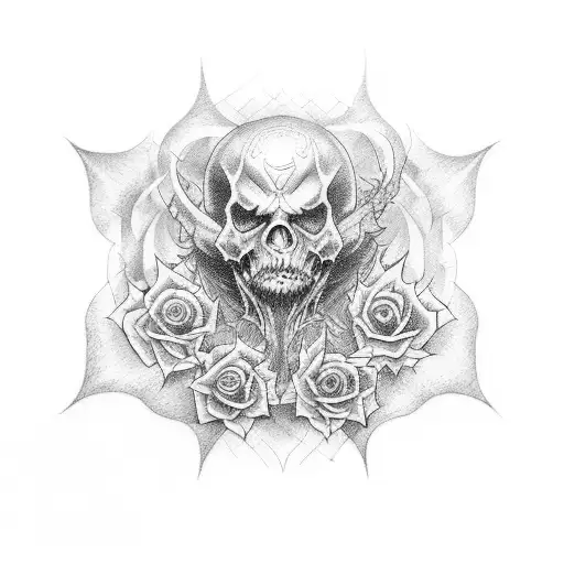 evil and illusion  tattoo design idea