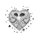 A unique design featuring a heart-shaped constellation of freckles on the gluteus tattoo design idea