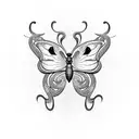 Butterfly with snake tattoo design idea