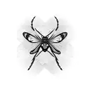 butterfly with spider tattoo design idea