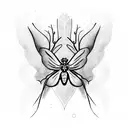 butterfly with spider tattoo design idea