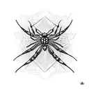 butterfly with spider tattoo design idea