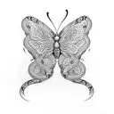 Butterfly with snake tattoo design idea