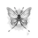 butterfly with spider tattoo design idea