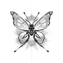 butterfly with spider tattoo design idea