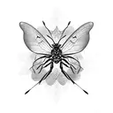 butterfly with spider tattoo design idea