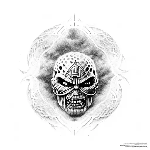 iron maiden tattoo design idea