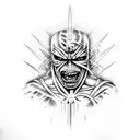 iron maiden tattoo design idea