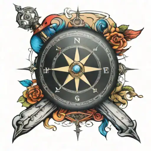 a compass that incorperates "fortune favors the bold" tattoo design idea