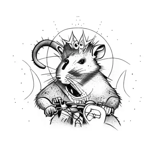 Mountain bike trail with rat fink graffiti art tattoo design idea