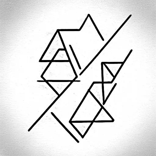 abstract tattoo, geometric shapes, black, shoulder and triceps tattoo design idea