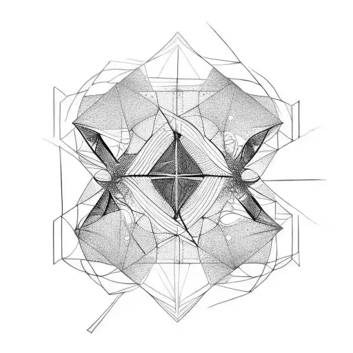 abstract tattoo, geometric shapes, black, shoulder and triceps tattoo design idea