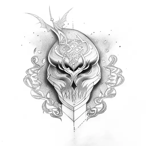 bootle with a fenix tattoo design idea