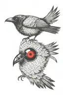 tatoo of a crow with a sharingan eye  tattoo design idea