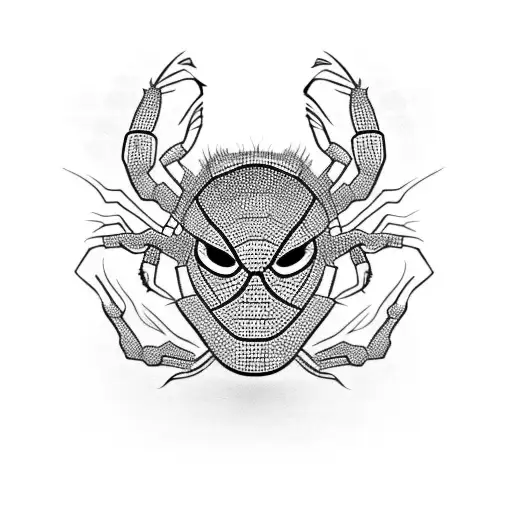 half spider and half jackal  tattoo design idea