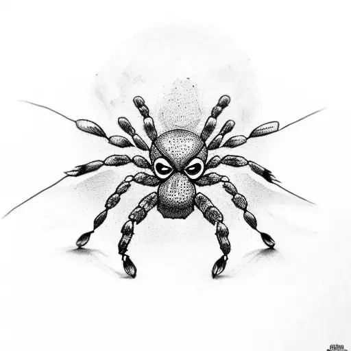 half spider and half jackal  tattoo design idea